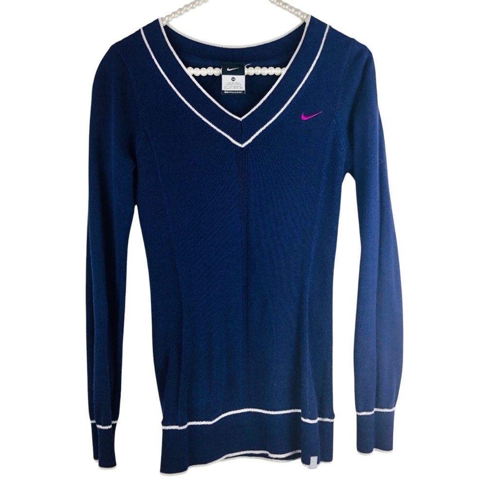 Nike Women Purplish Blue Long Sleeve Sweater